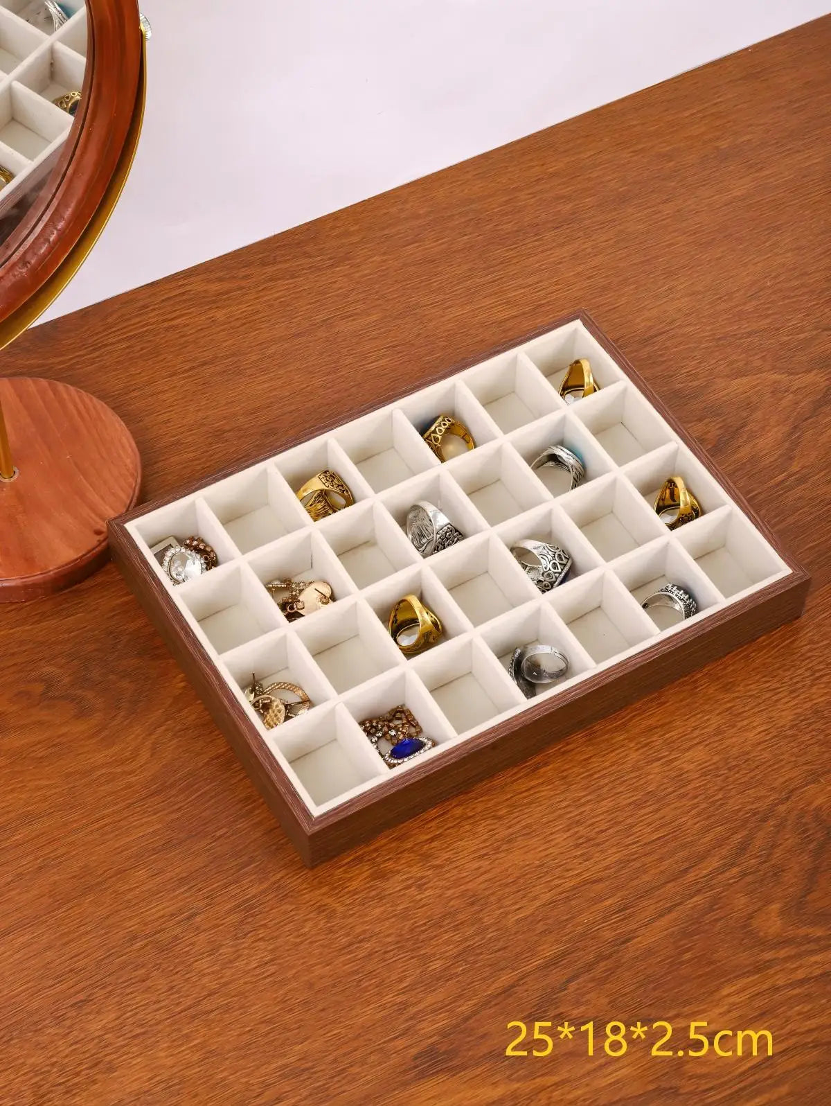 Multi-layer Wooden Jewelry Box Transparent Window Rings Necklace Jewelry Storage Case Organizer Bracelet Earrings