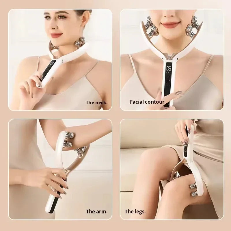 Anti-Aging Ems Microcurrent Roller Facial Shaping Device - V-Ray Radiofrequency Beauty Firmening and Lifting Facial Massage