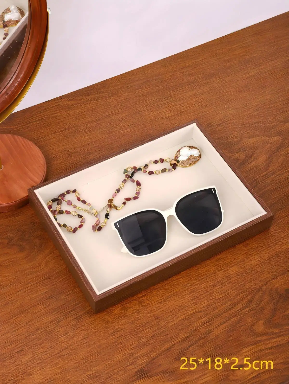 Multi-layer Wooden Jewelry Box Transparent Window Rings Necklace Jewelry Storage Case Organizer Bracelet Earrings