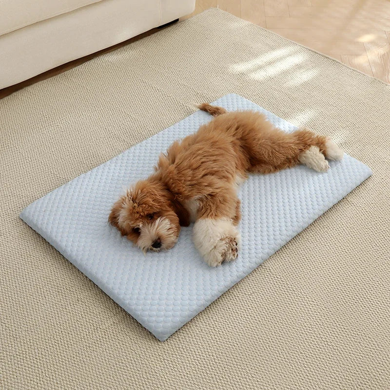 Summer Ice Silk Thick Breathable Dog Bed Cooling sponge Mat cat bed Non Slip Washable Pet Pad for Medium Large Cats Dogs